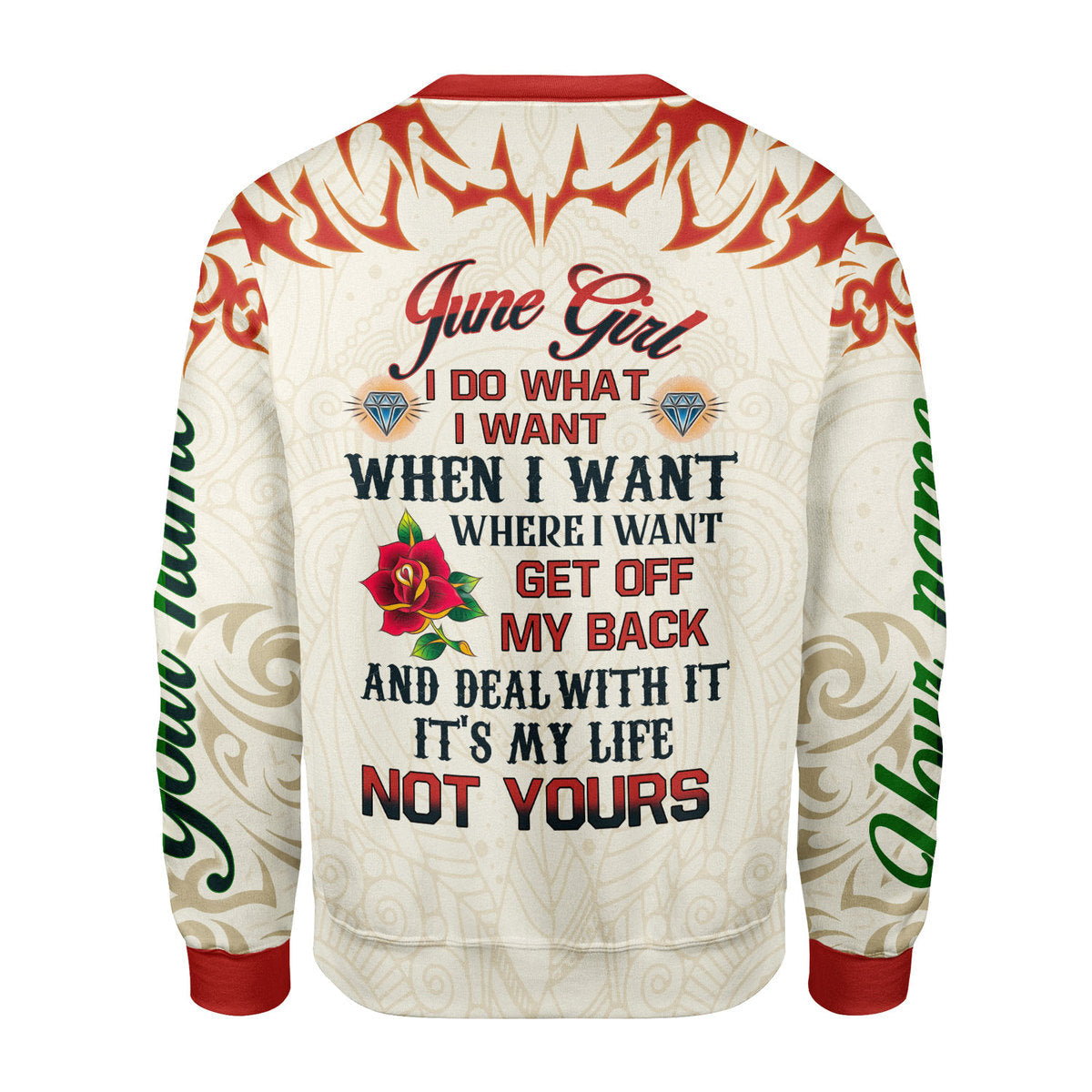 YMskins Personalized Ugly Sweater June Girl I Do What I Want All Over Printed