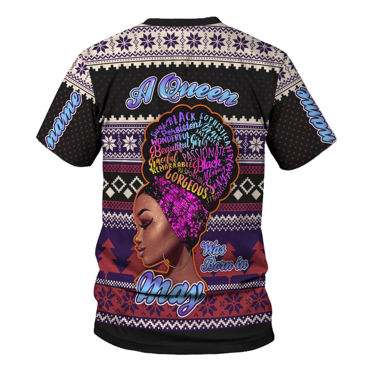 YMskins Personalized T-shirt A Queen Was Born In May All Over Printed