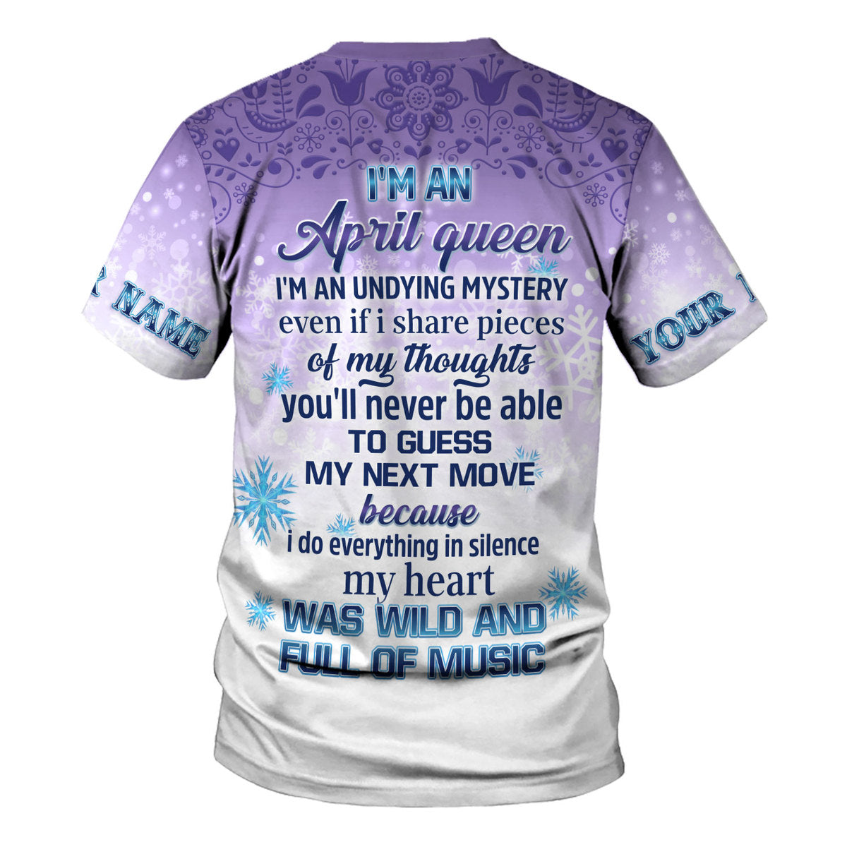 YMskins Personalized T-Shirt I'm An April Queen All Over Printed