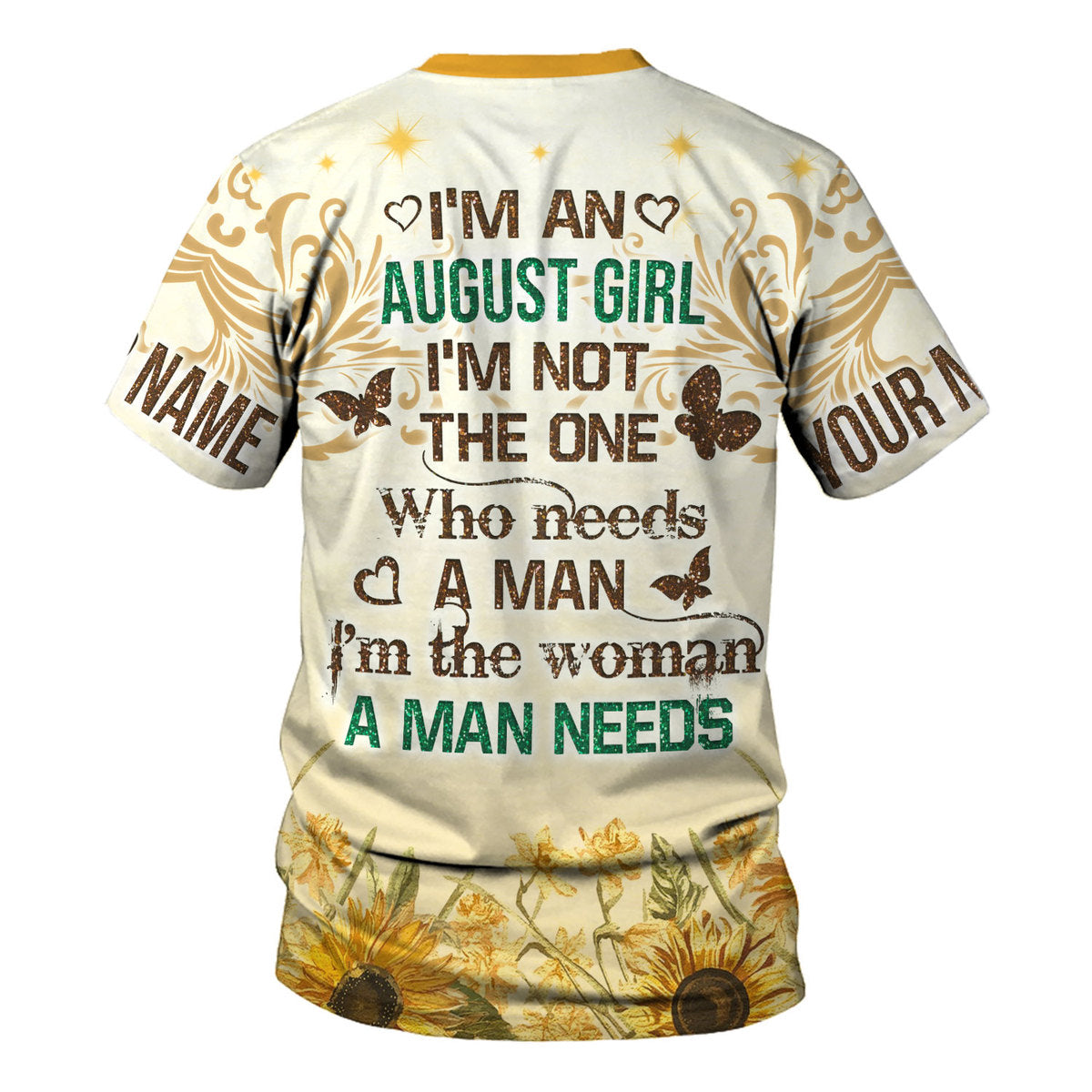 YMskins Personalized Tops August Girl All Over Printed