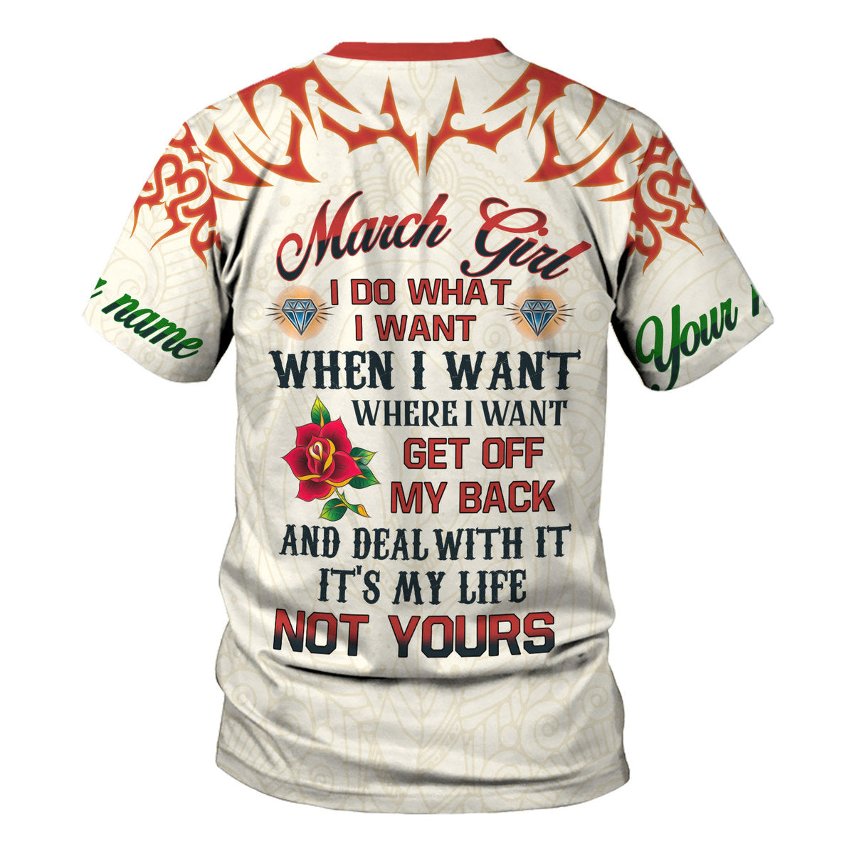 YMskins Personalized Tops March Girl I Do What I Want All Over Printed