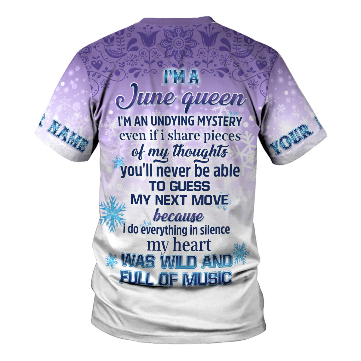 YMskins Personalized T-Shirt I'm A June Queen All Over Printed