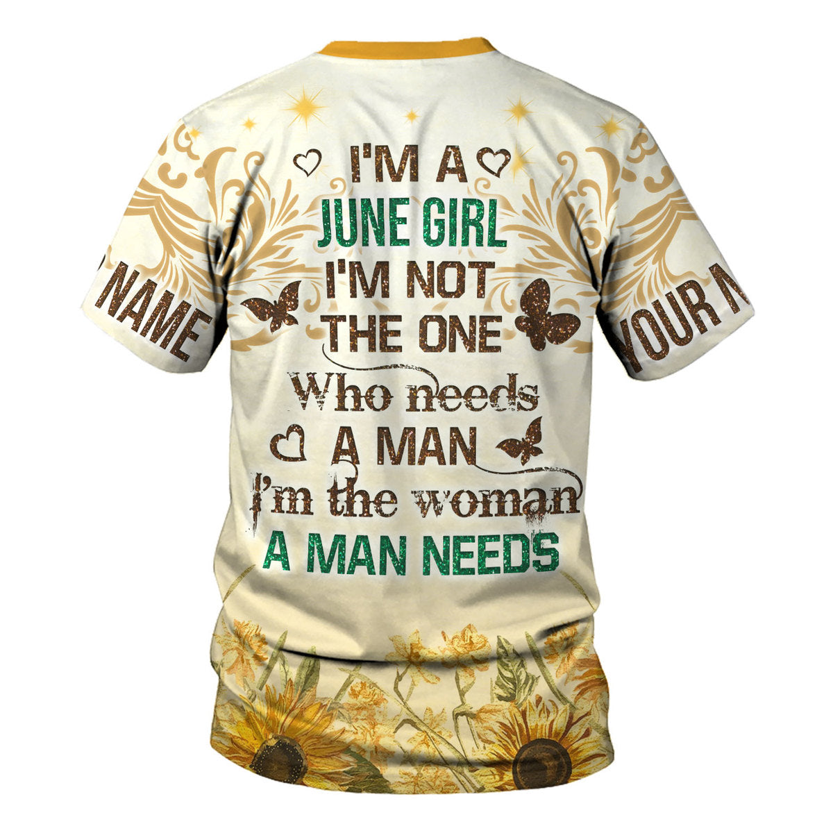 YMskins Personalized T-Shirt June Girl All Over Printed