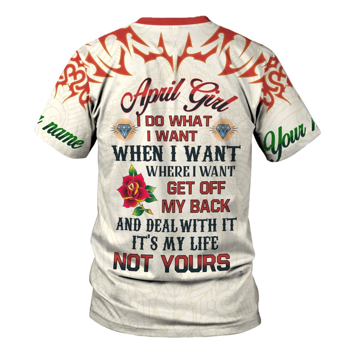 YMskins Personalized Tops April Girl I Do What I Want All Over Printed