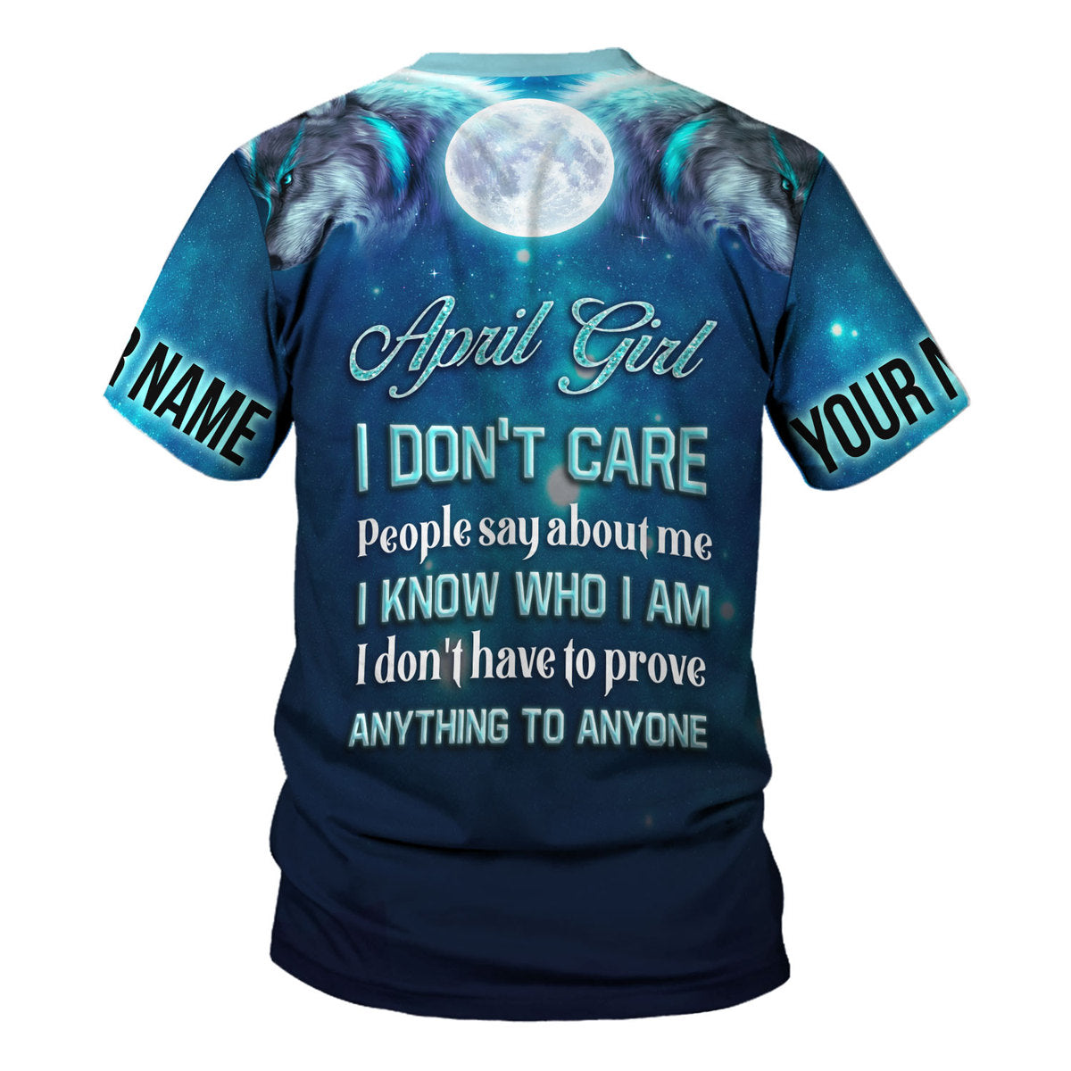 YMskins Personalized Tops April Girl I Don't Care All Over Printed