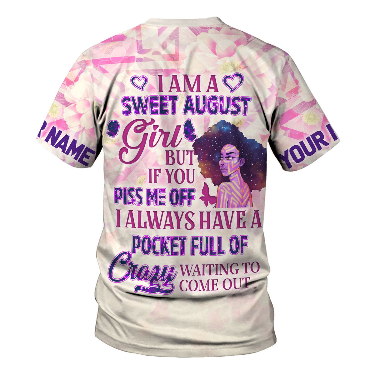 YMskins Personalized T-Shirt August Girl All Over Printed