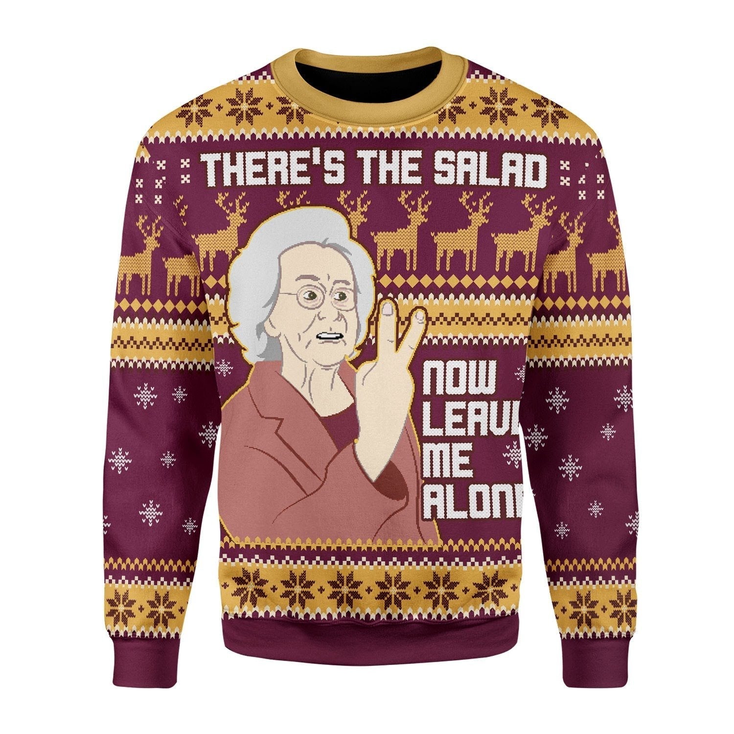 YMskins Christmas Sweater There’s The Salad Now Leave Me Alone 3D Apparel