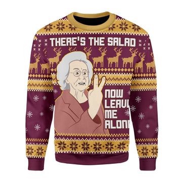 YMskins Christmas Sweater There’s The Salad Now Leave Me Alone 3D Apparel