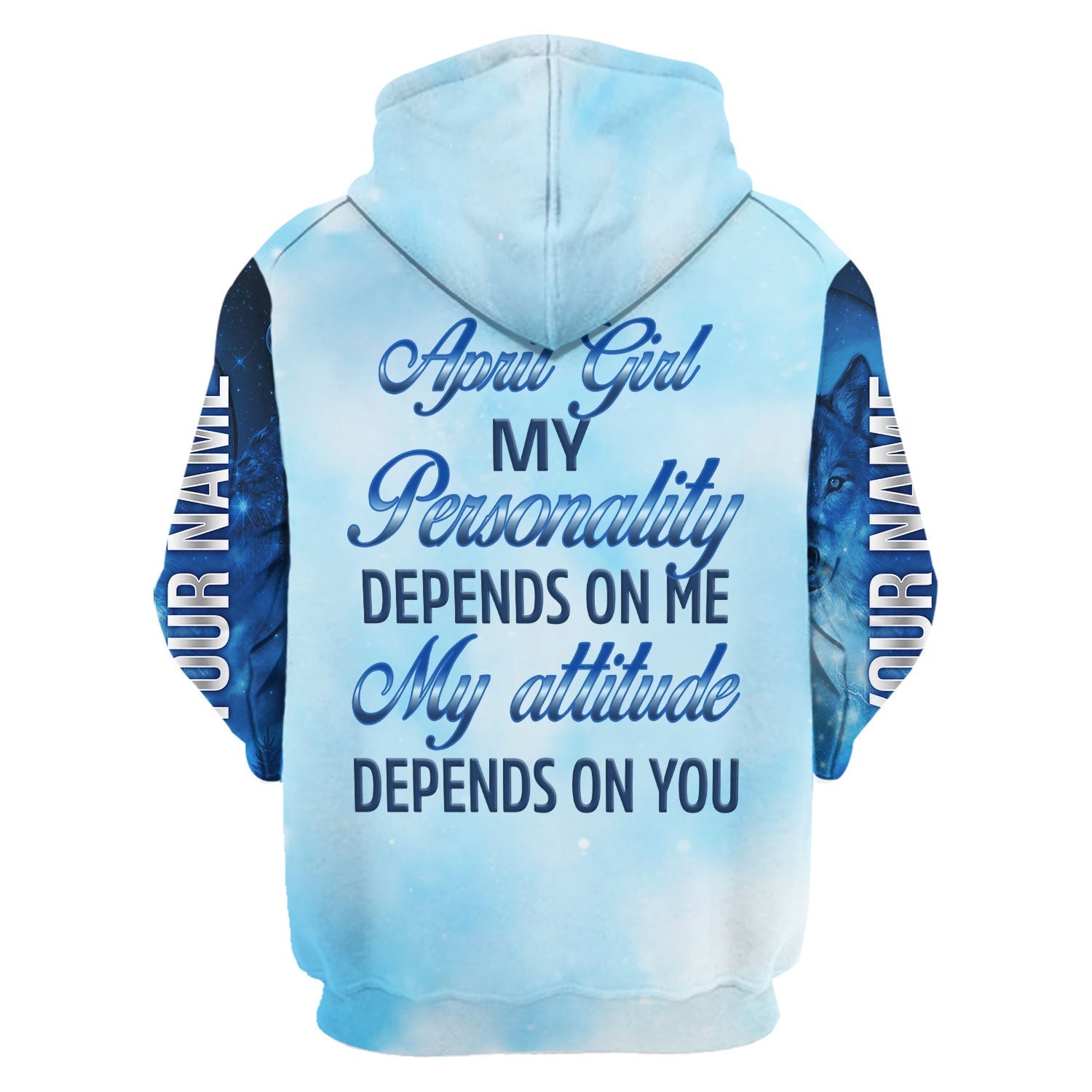 YMskins Personalized Zip Hoodie April Girl All Over Printed