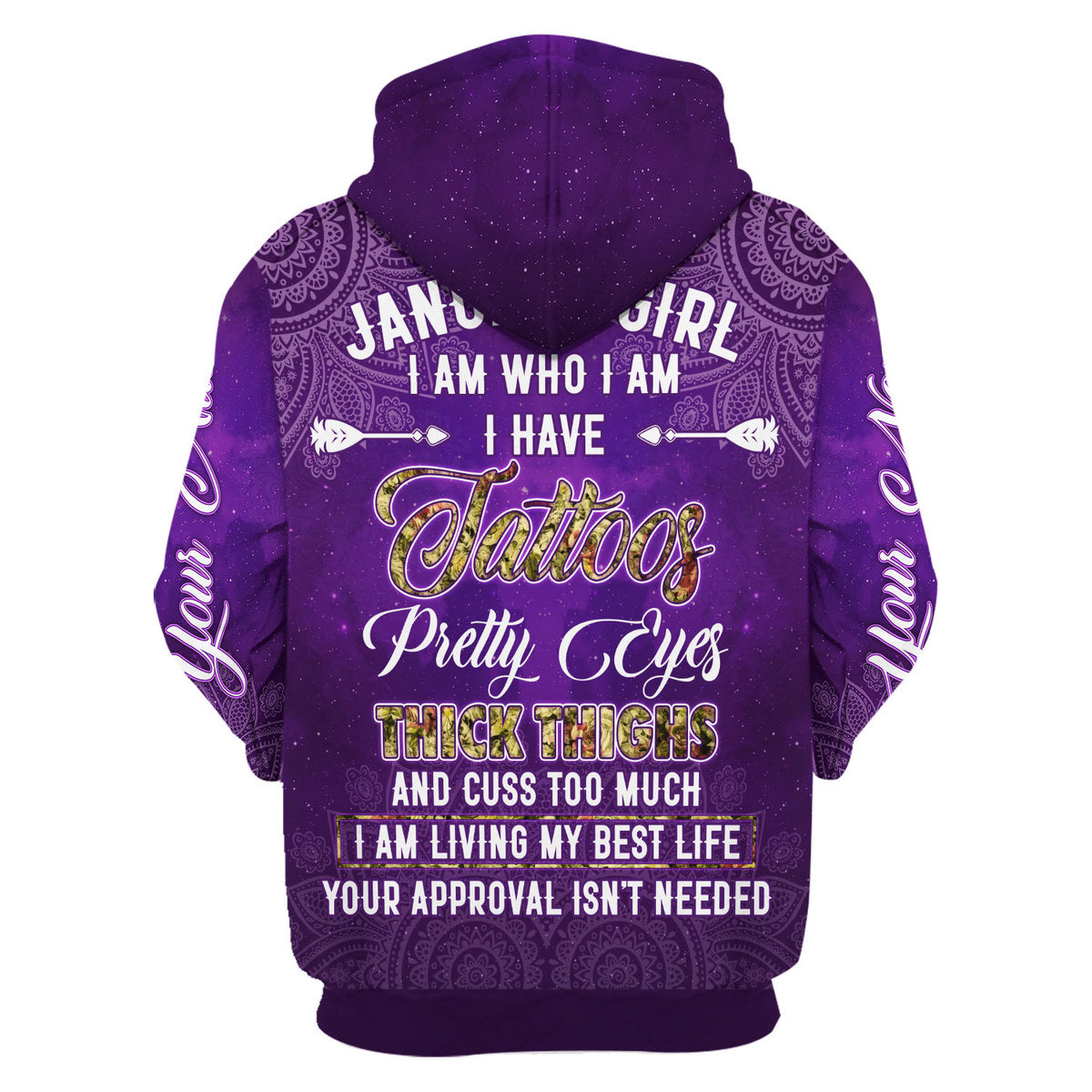 YMskins Personalized Zip Hoodie January Girl I Have Tattoos All Over Printed