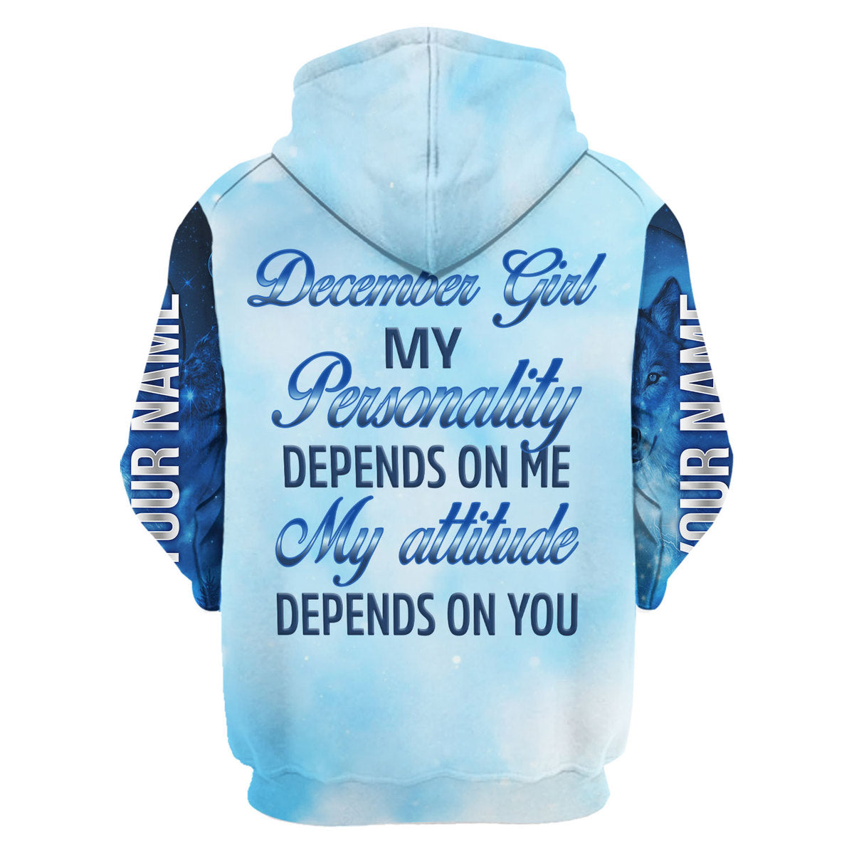YMskins Personalized Hoodie December Girl All Over Printed