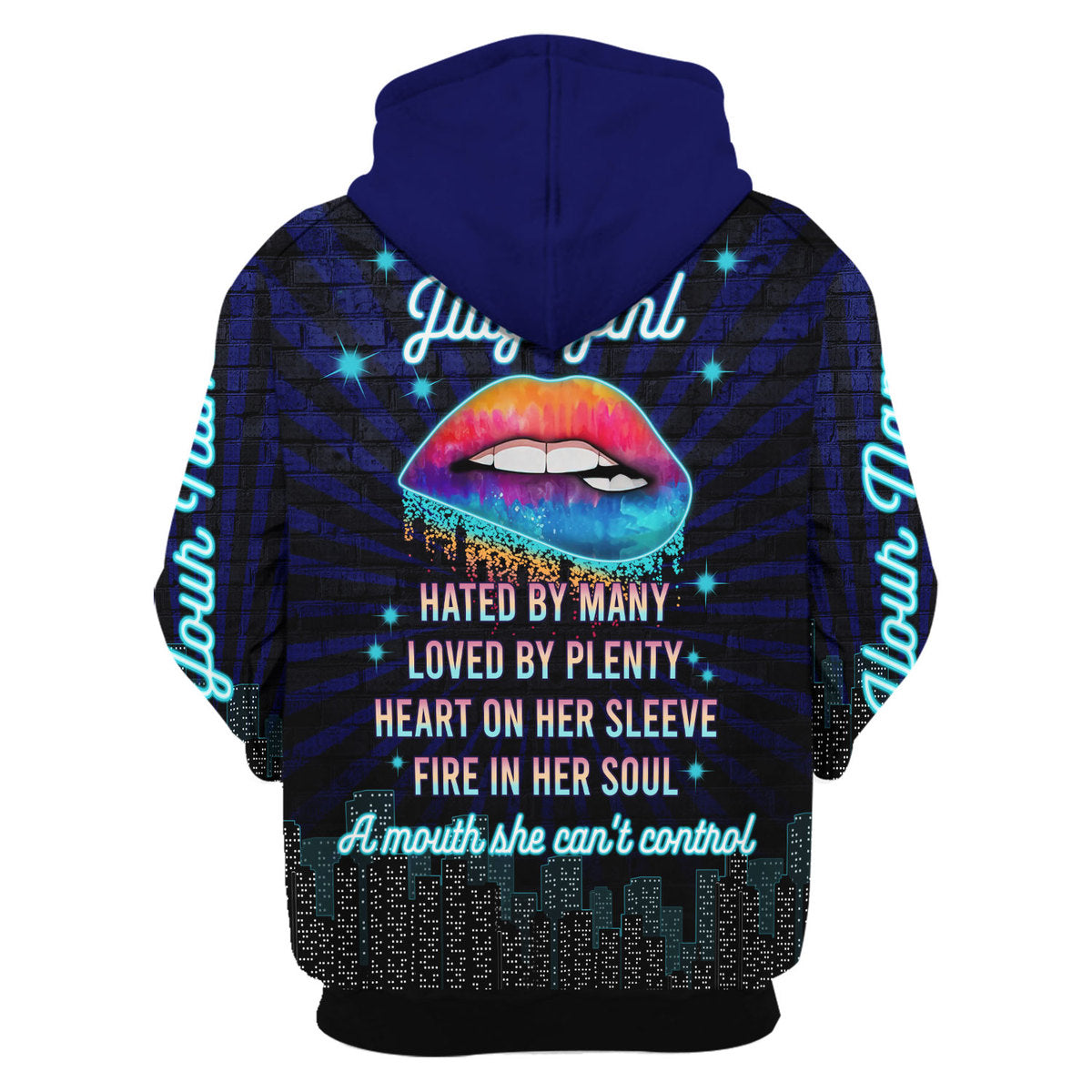 YMskins Personalized Zip Hoodie July Girl All Over Printed