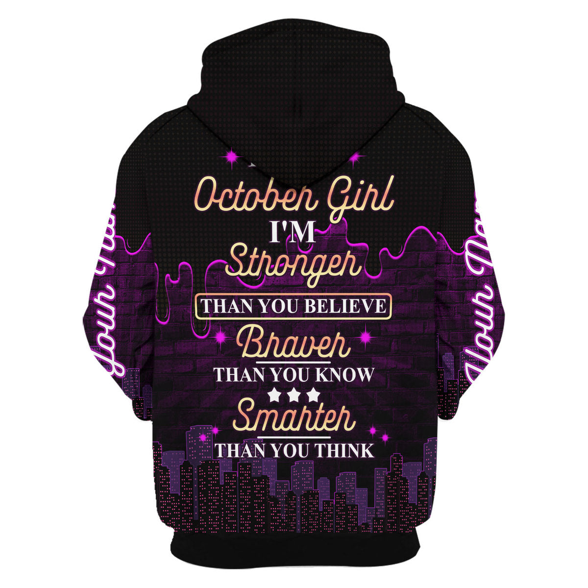 YMskins Personalized Zip Hoodie I'm An October Girl All Over Printed