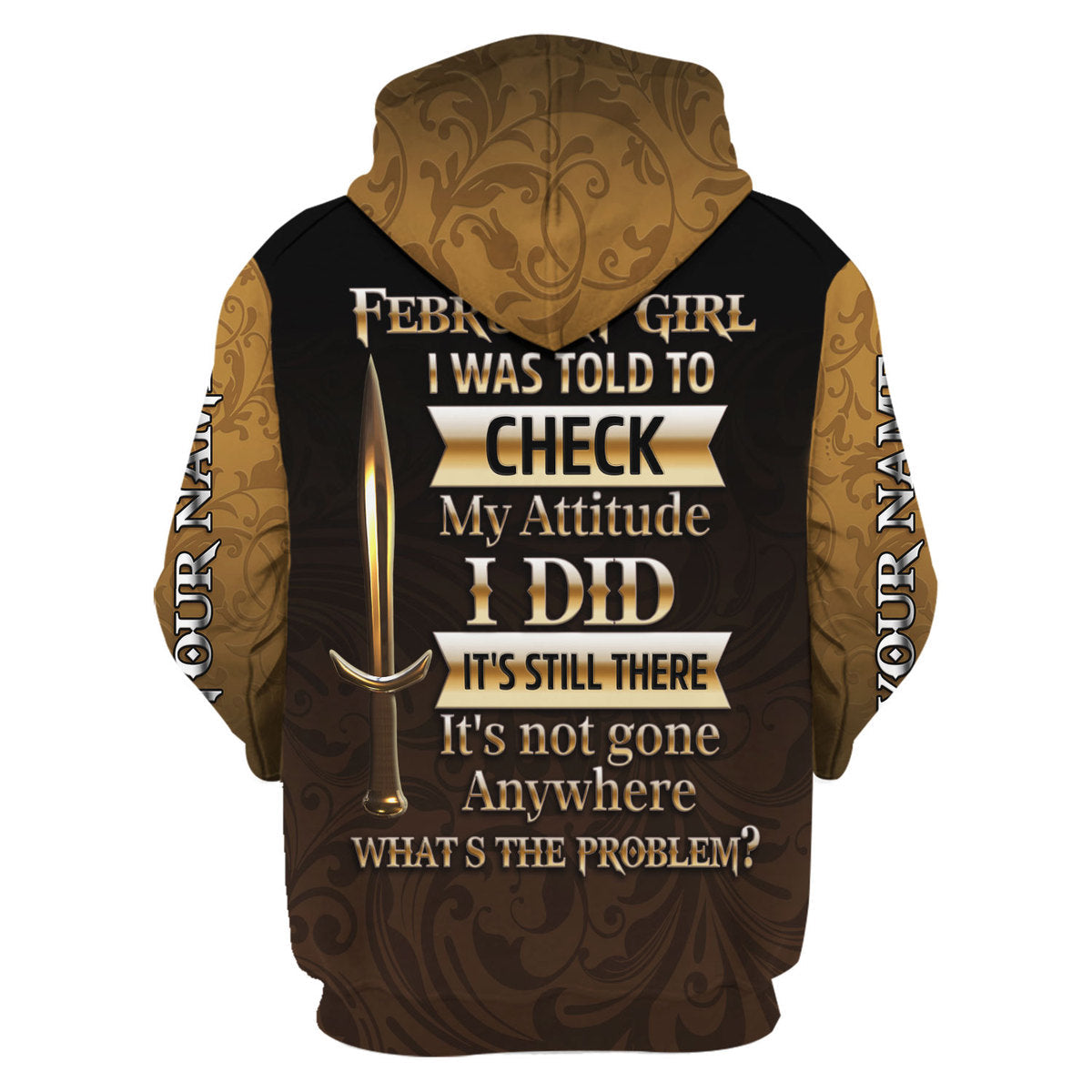 YMskins Personalized Hoodie February Girl I'm A February Girl All Over Printed