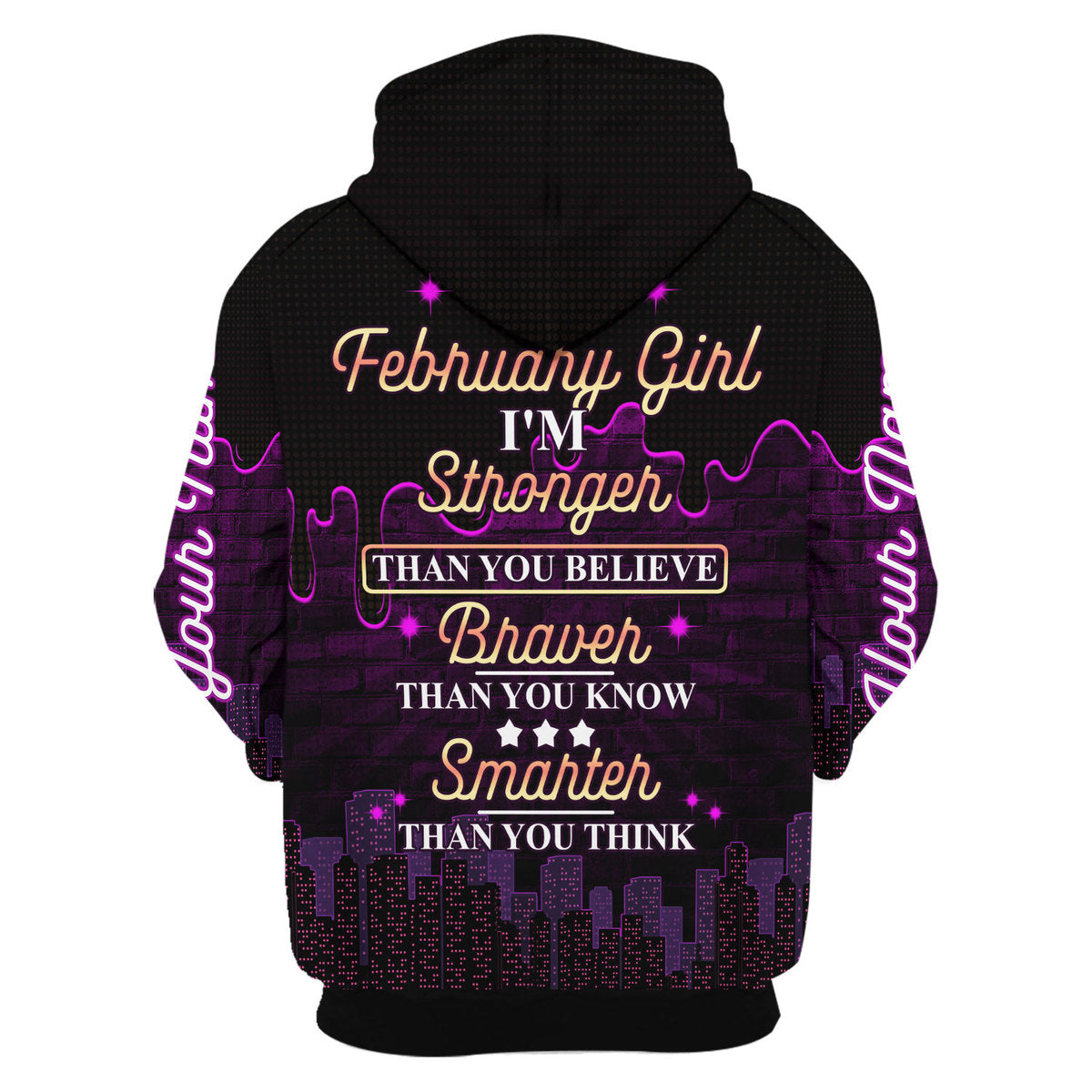 YMskins Personalized Zip Hoodie I'm A February Girl All Over Printed