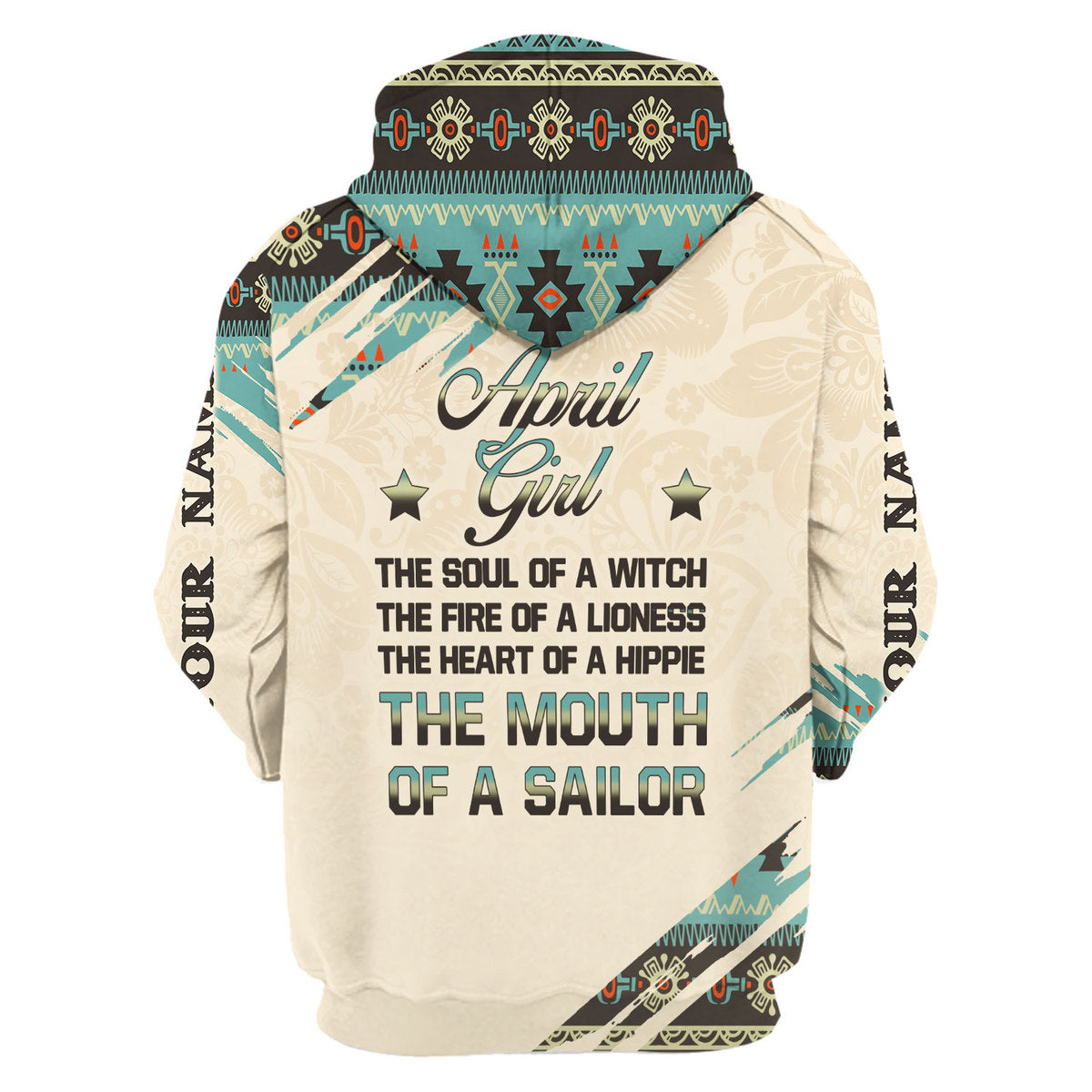 YMskins Personalized Hoodie April Girl All Over Printed