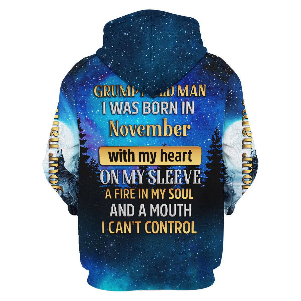 YMskins Personalized Zip Hoodie I Was Born In November All Over Printed