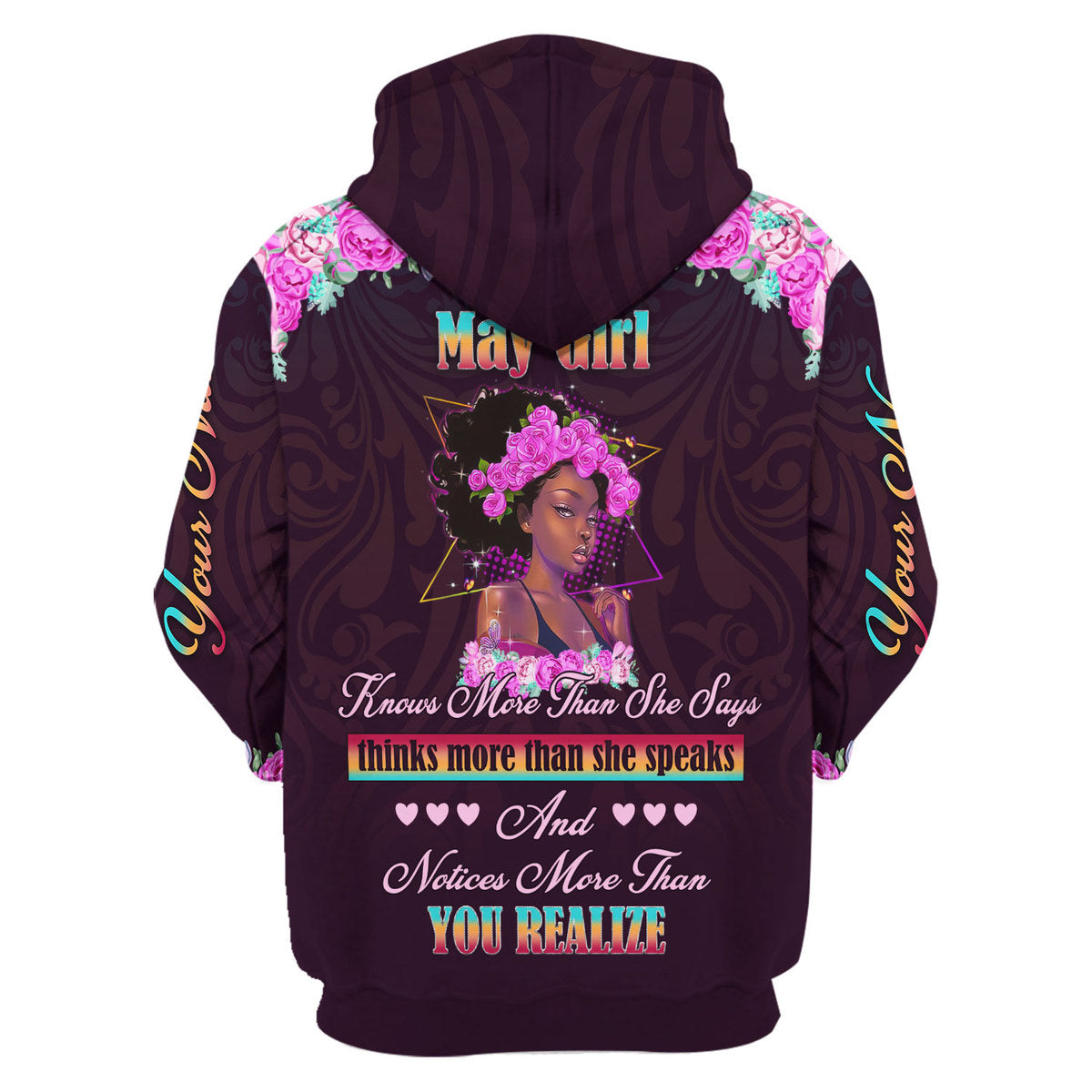 YMskins Personalized Zip Hoodie May Girl All Over Printed