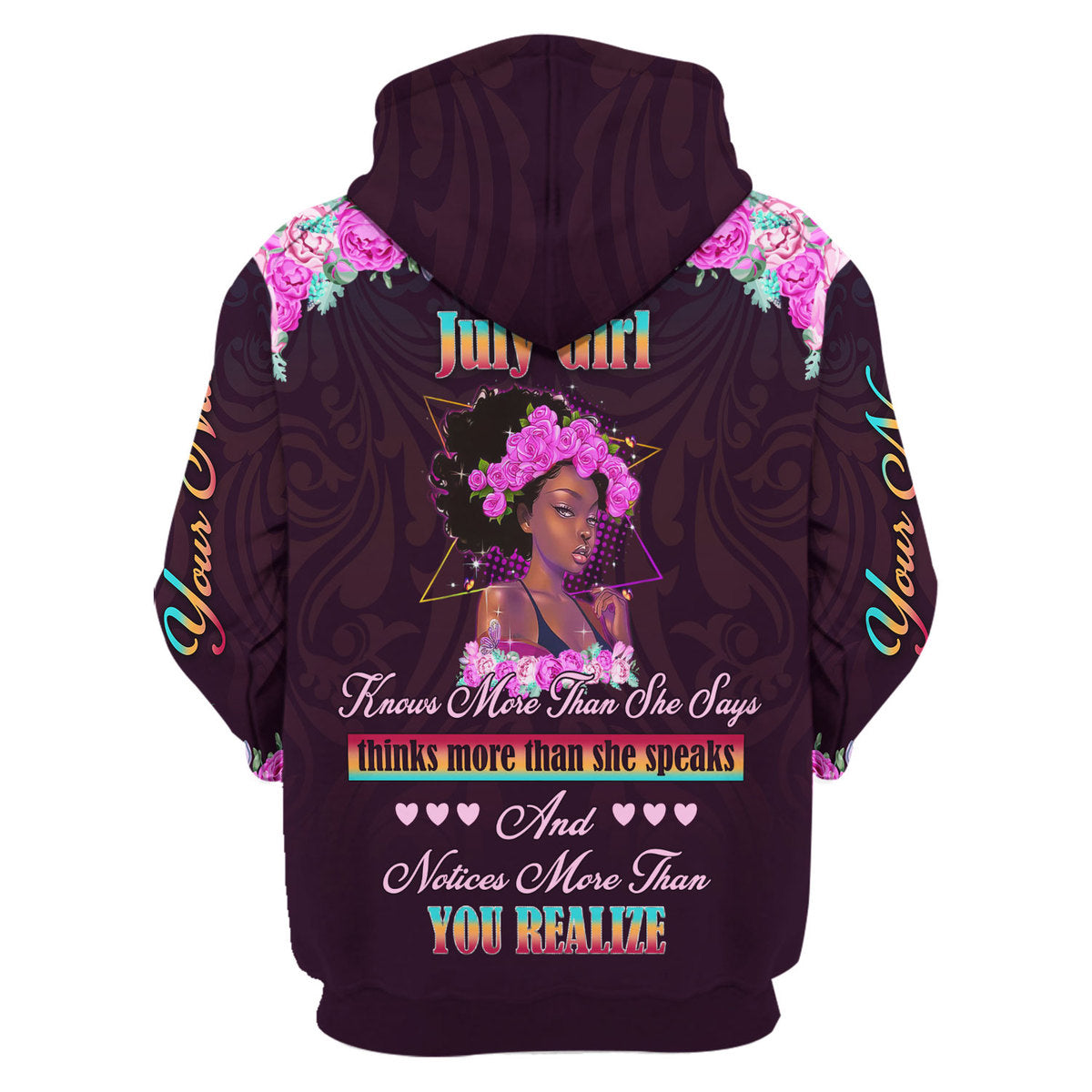 YMskins Personalized Hoodie July Girl All Over Printed
