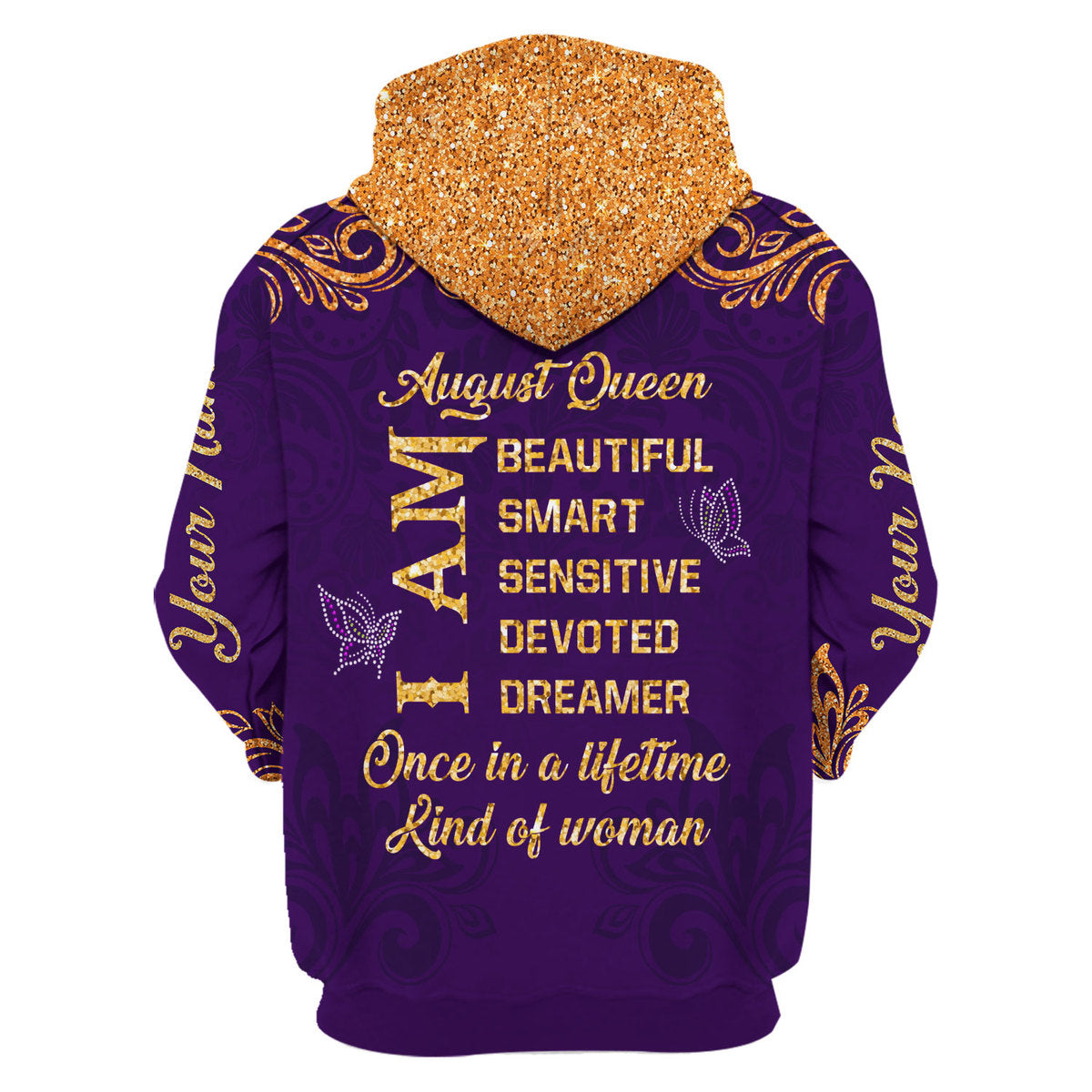 YMskins Personalized Hoodie August Queen All Over Printed