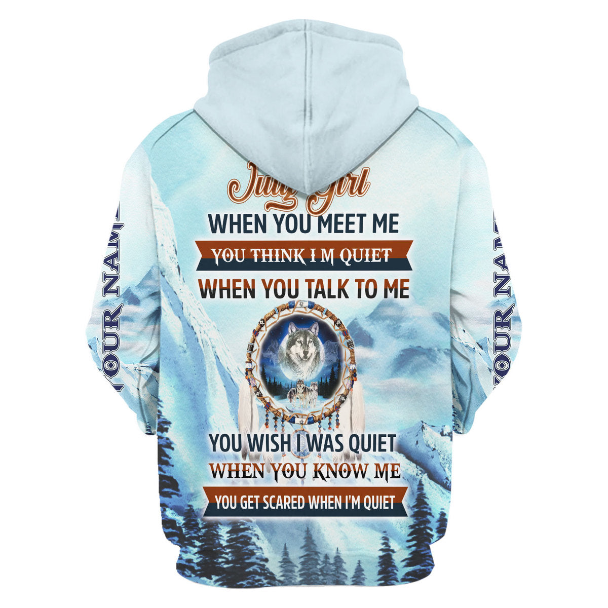 YMskins Personalized Hoodie I Am A July Girl All Over Printed