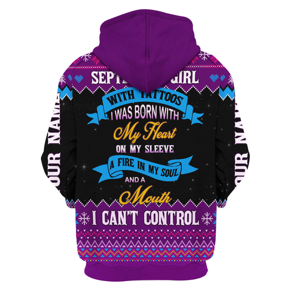 YMskins Personalized Zip Hoodie September Girl All Over Printed