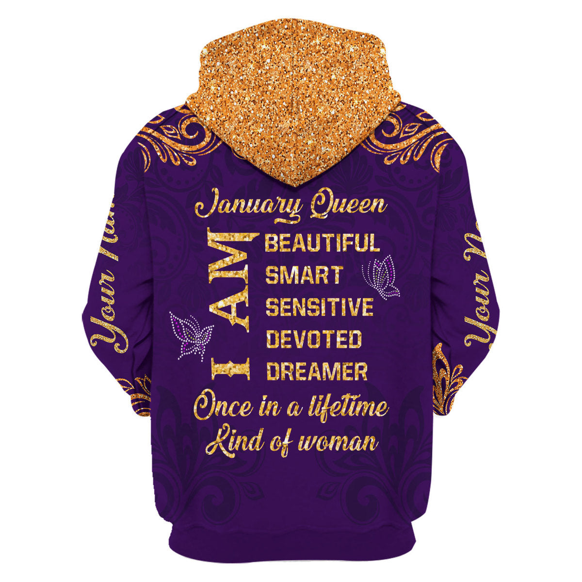 YMskins Personalized Hoodie January Queen All Over Printed
