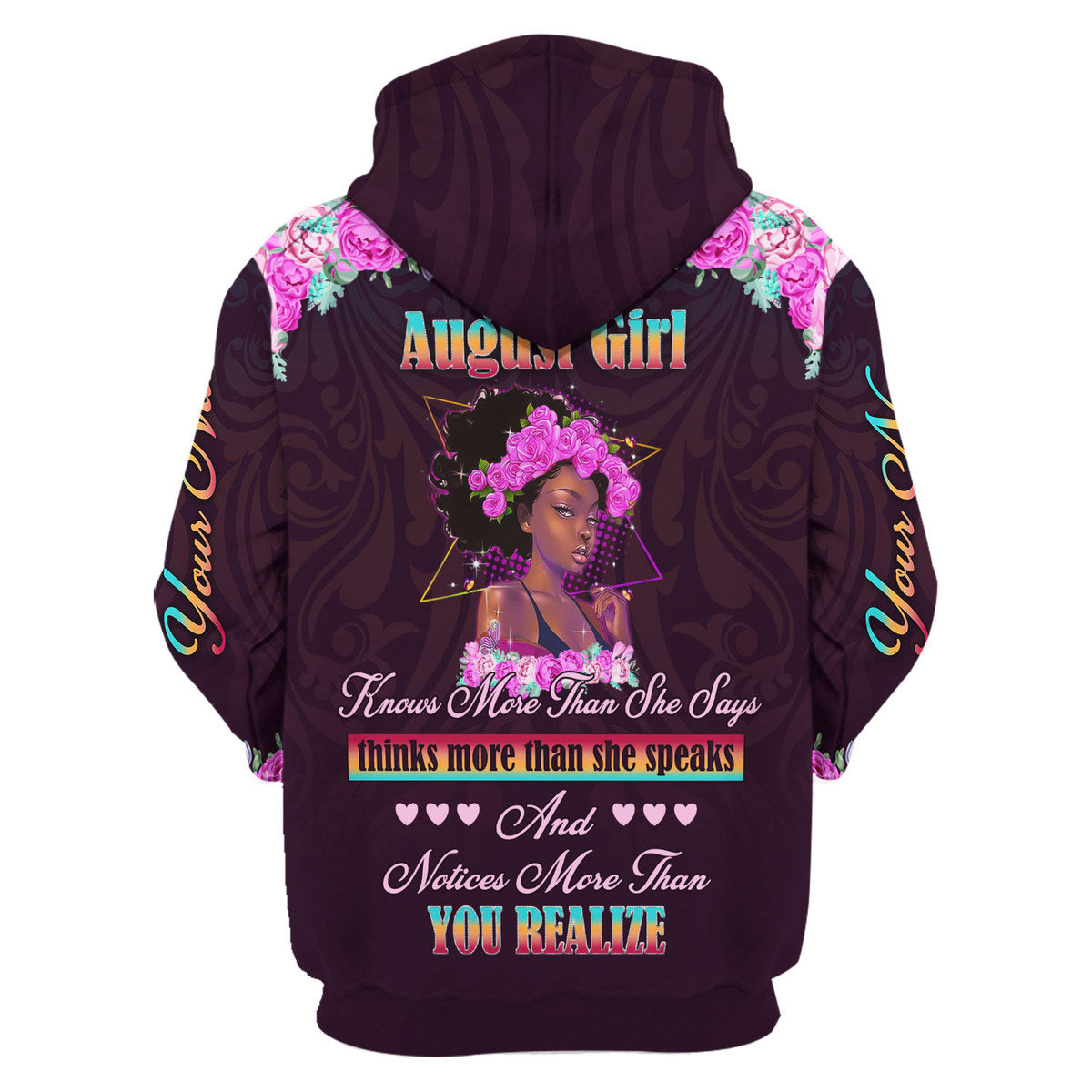 YMskins Personalized Hoodie August Girl All Over Printed