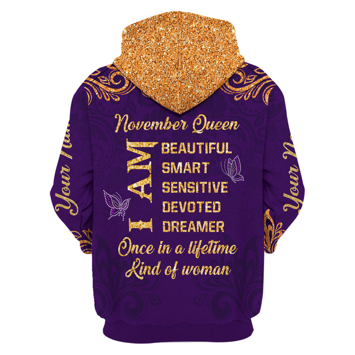 YMskins Personalized Hoodie November Queen All Over Printed