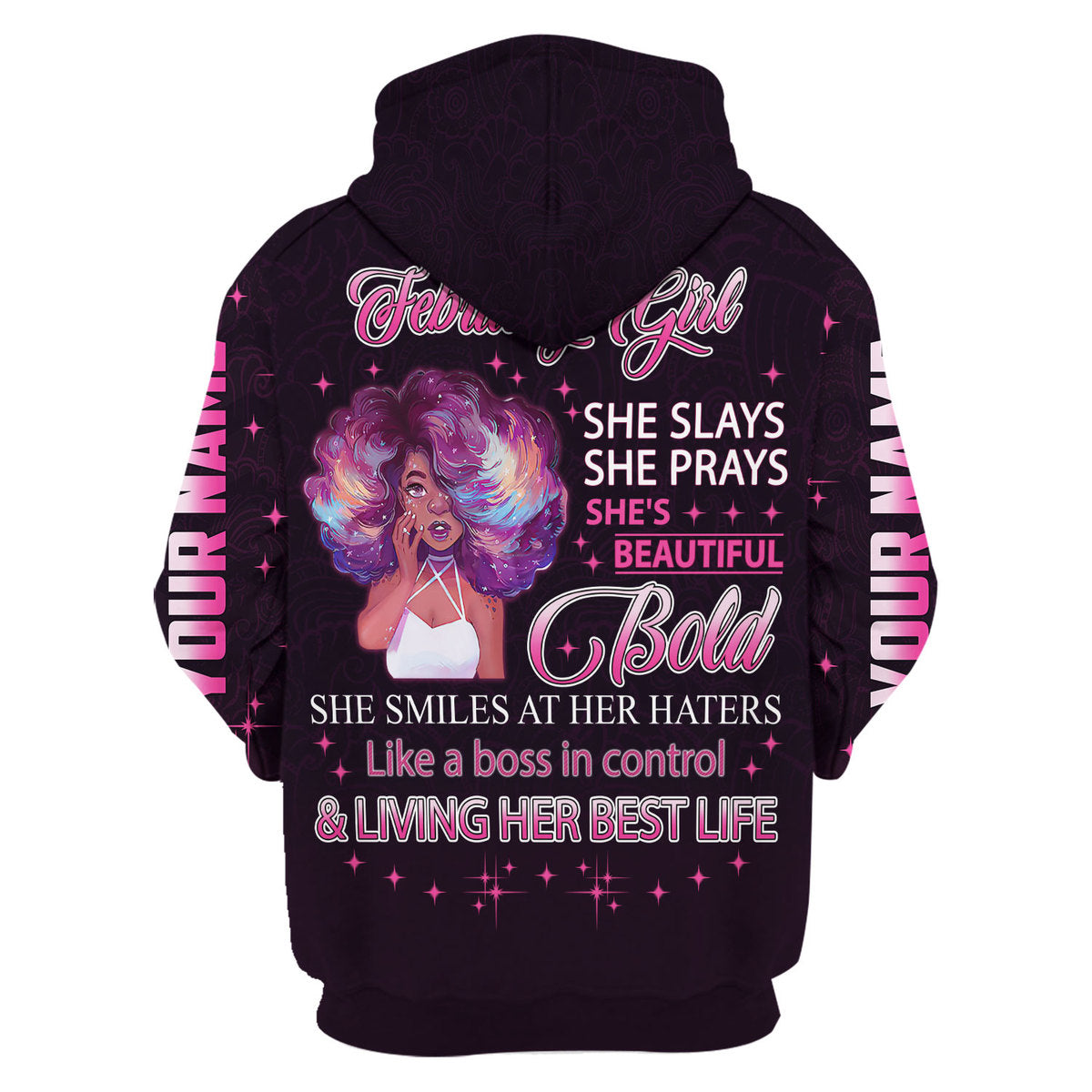 YMskins Personalized Tops February Girl She's Beautiful Bold All Over Printed