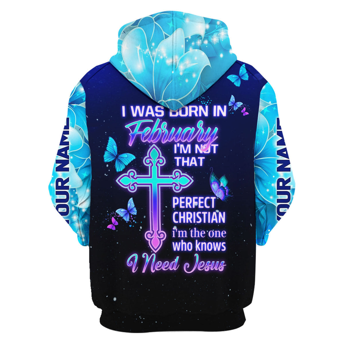 YMskins Personalized Zip Hoodie February Girl All Over Printed