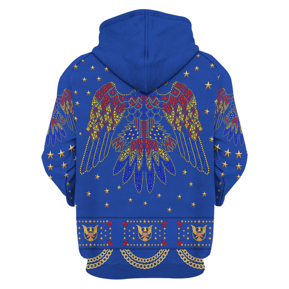 Gearhomie Elvis EAGLE Blue Costume Hoodie Sweatshirt T-Shirt Sweatpants - Gearhomie.com