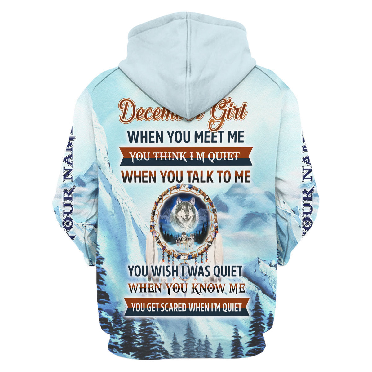 YMskins Personalized Zip Hoodie I Am A December Girl All Over Printed