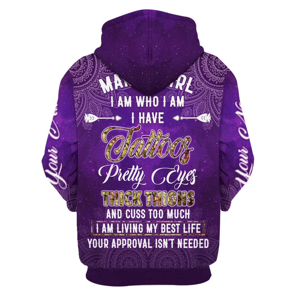 YMskins Personalized Hoodie March Girl I Have Tattoos All Over Printed