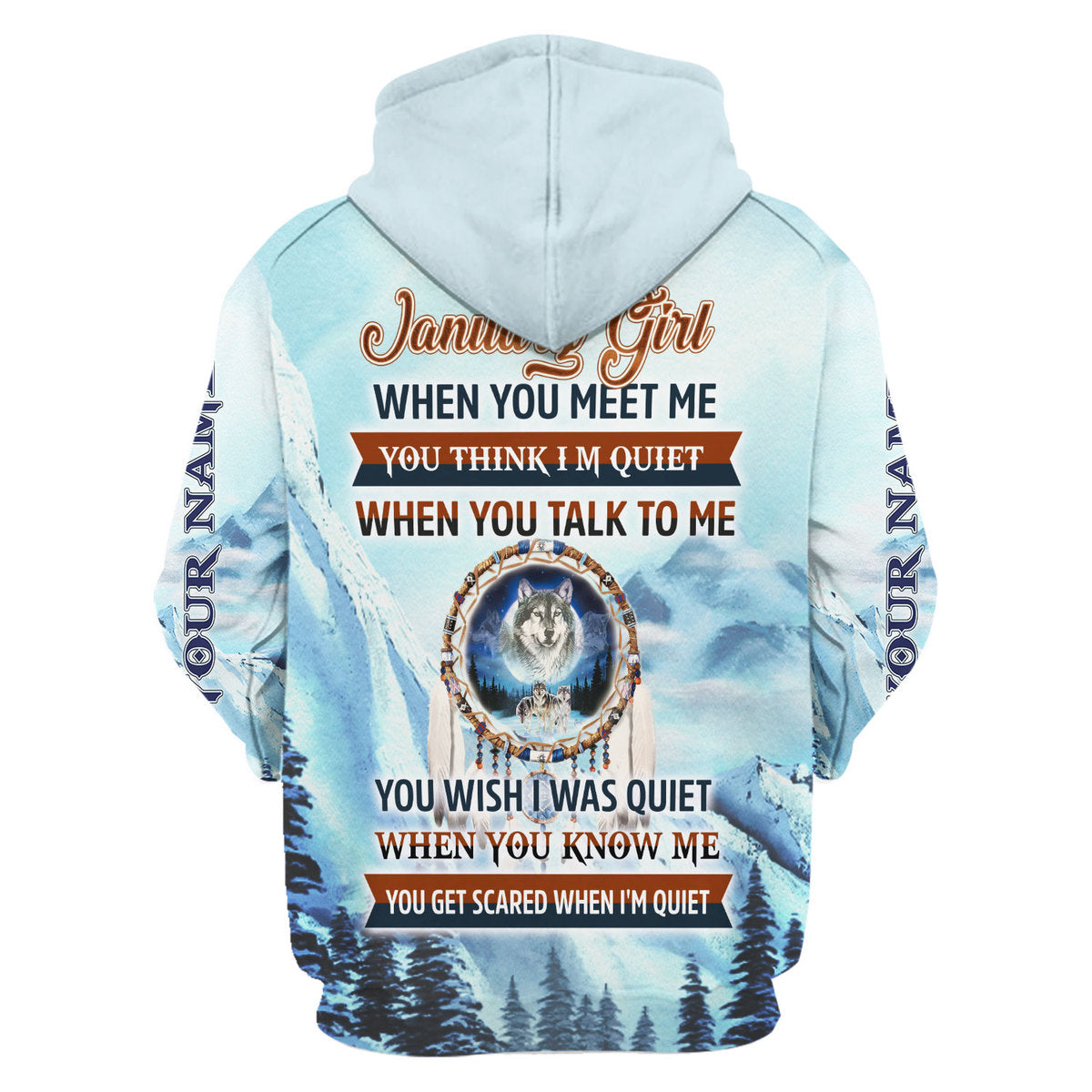 YMskins Personalized Hoodie I Am A January Girl All Over Printed