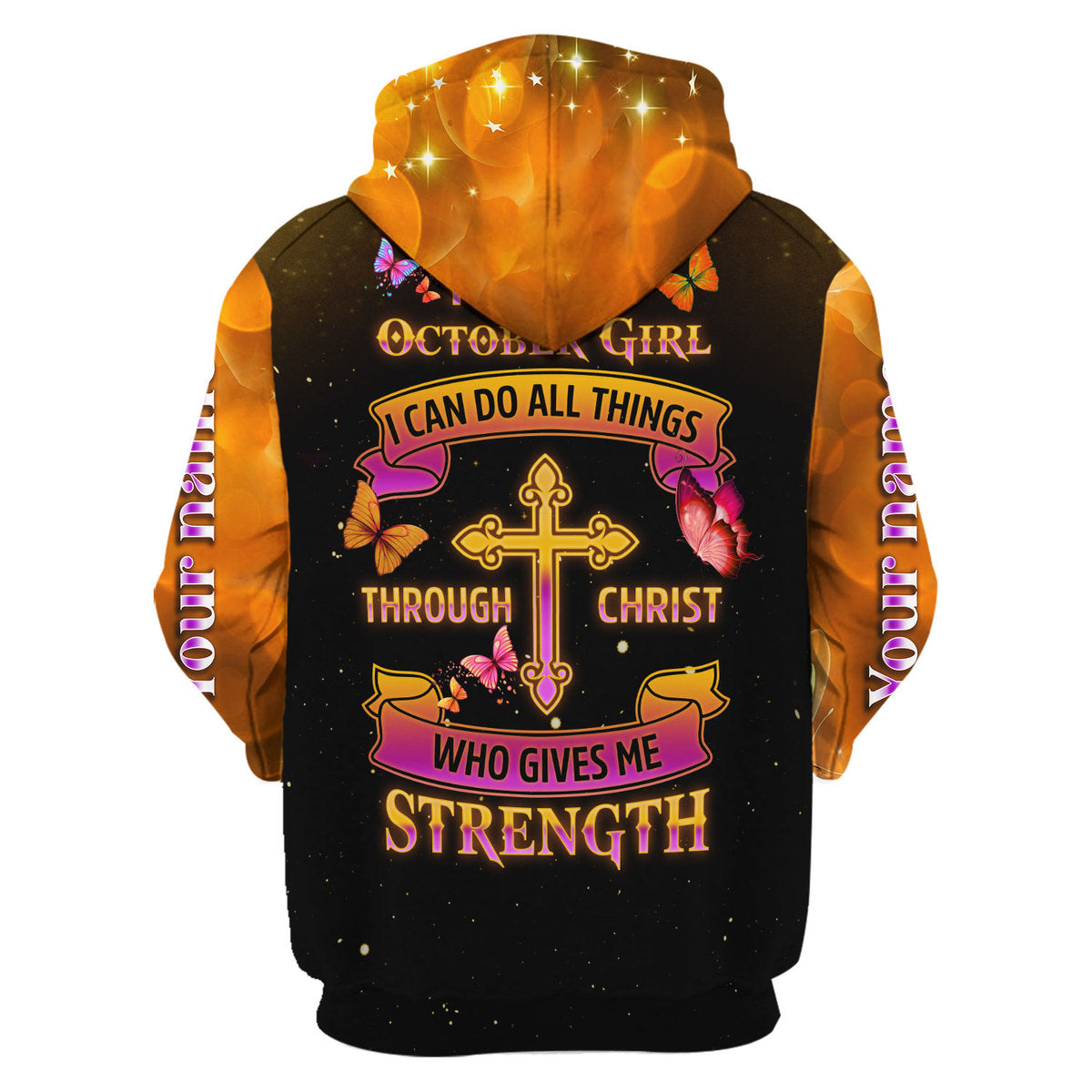 YMskins Personalized Zip Hoodie I Am An October Girl I Can Do All Things All Over Printed