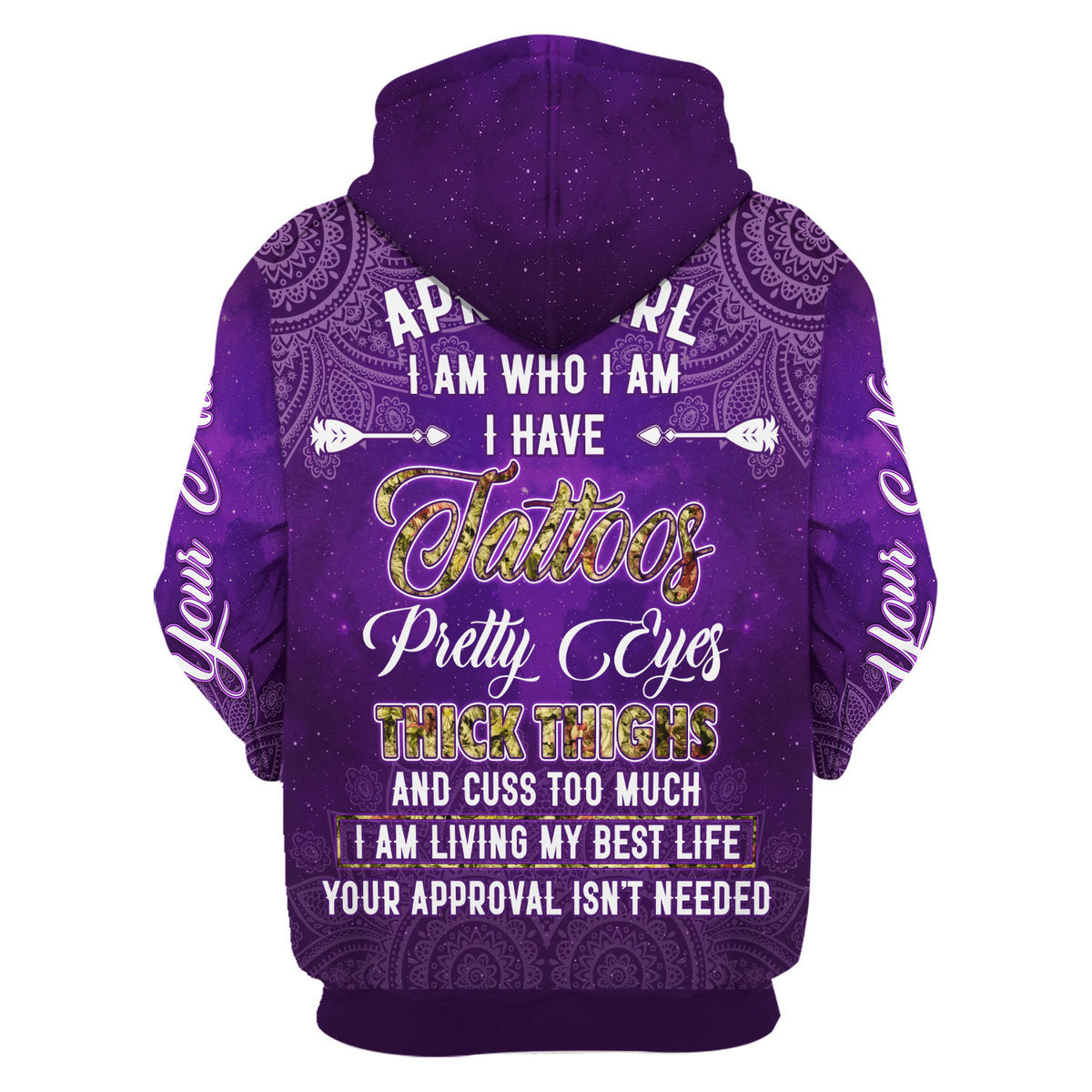 YMskins Personalized Zip Hoodie April Girl I Have Tattoos All Over Printed