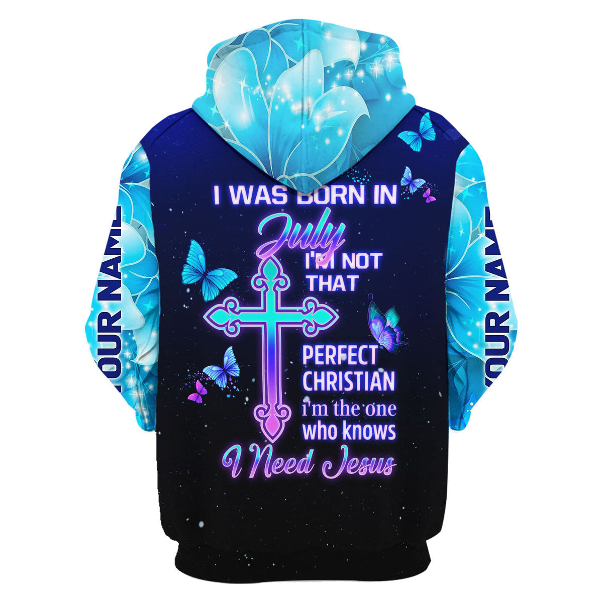 YMskins Personalized Zip Hoodie July Girl All Over Printed