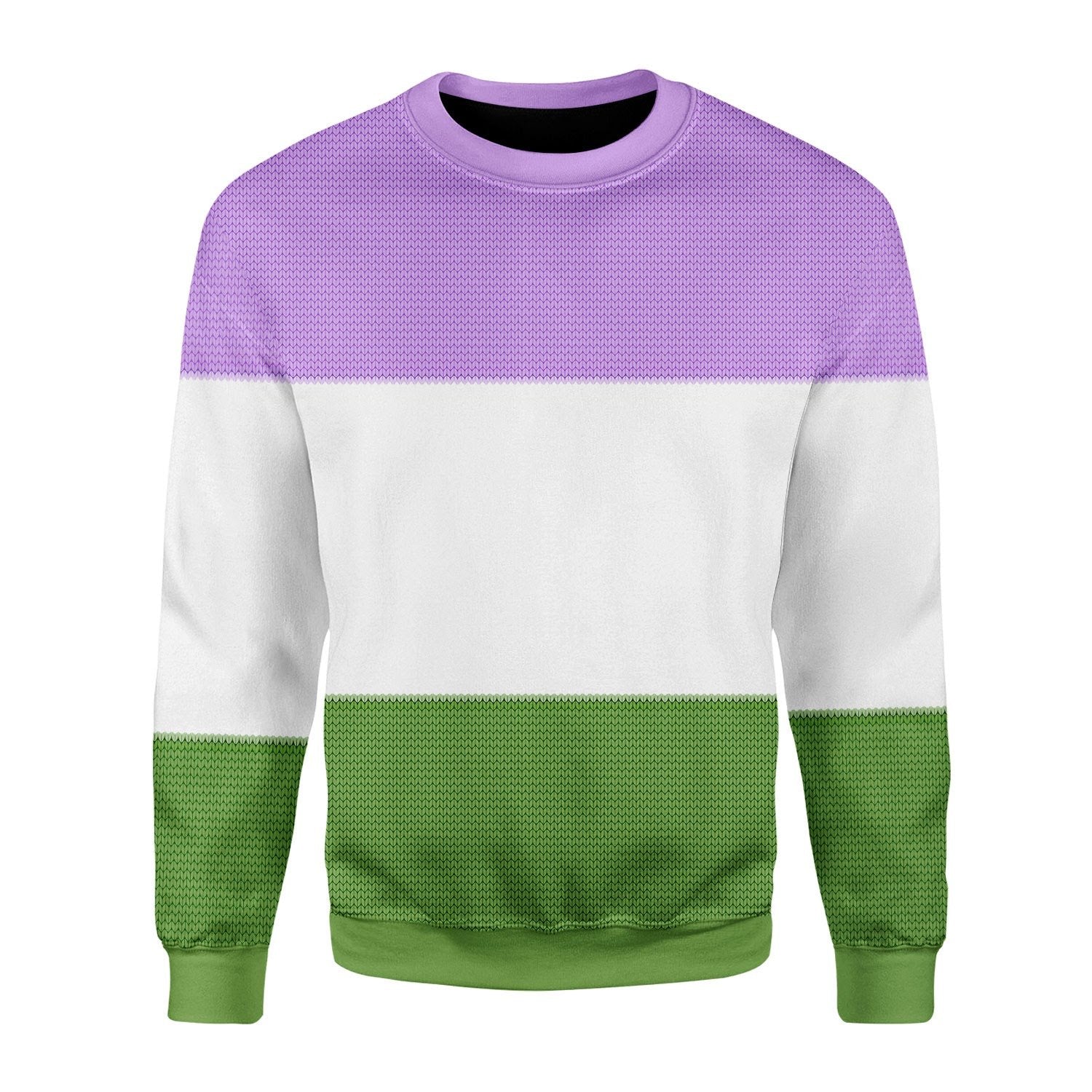 Gearhomies Christmas Unisex Sweater Genderqueer Flag Ugly Christmas 3D Apparel