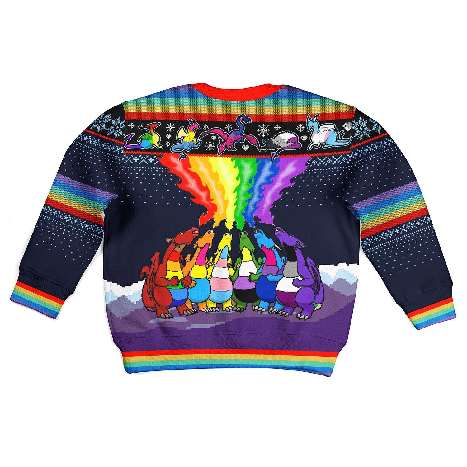 YMskins Kid Christmas Sweater Dragon LGBT 3D Apparel