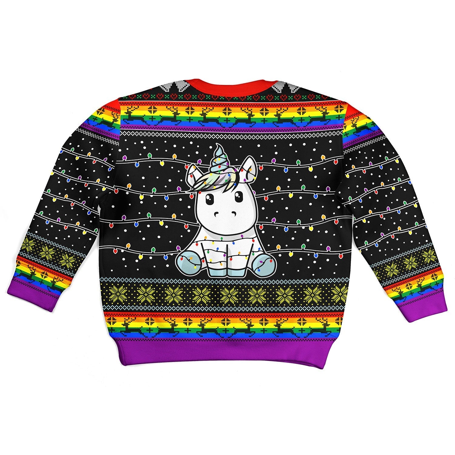YMskins Kid Christmas Sweater Unicorn Christmas Tree 3D Apparel