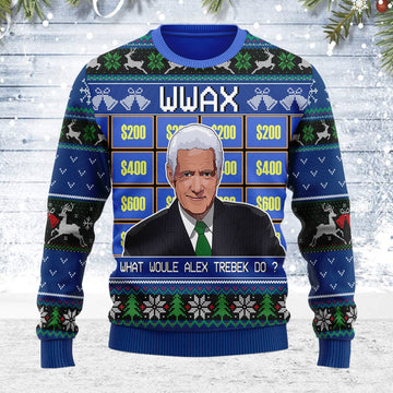 YMskins Ugly Christmas Sweater Alex Trebek 3D Apparel