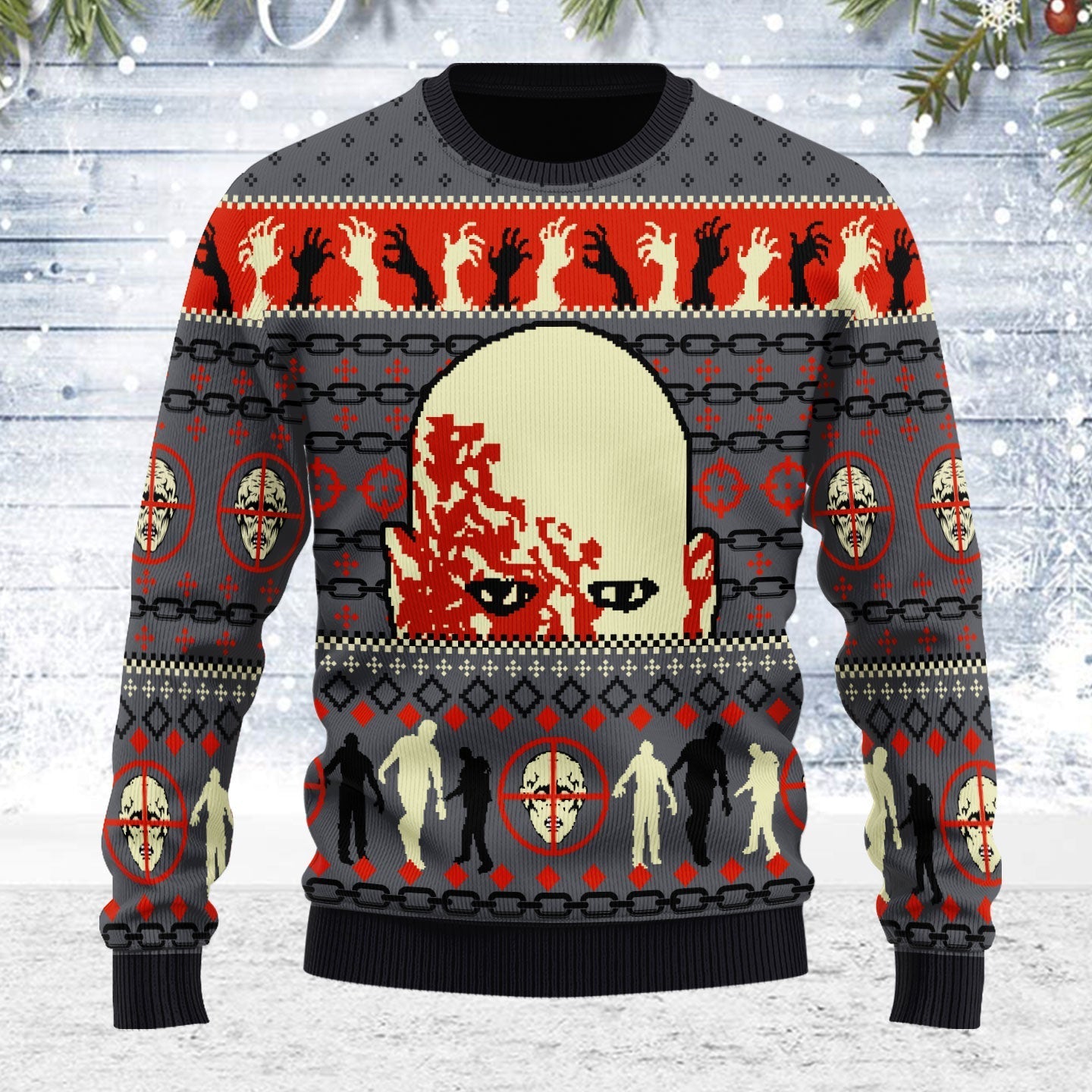 YMskins Ugly Christmas Sweater Dawn The Dead 3D Apparel