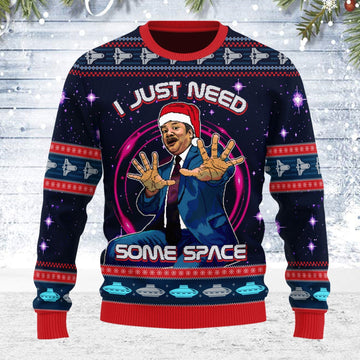 YMskins Ugly Christmas Sweater I Just Need Some Space Science 3D Apparel