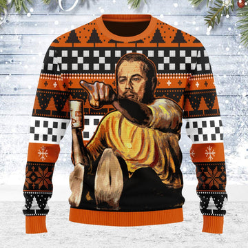 YMskins Ugly Christmas Sweater Leo Pointing Meme 3D Apparel
