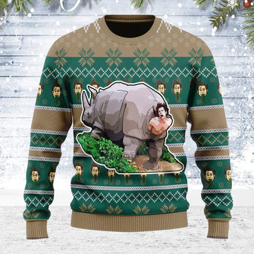 YMskins Ugly Christmas Sweater Rhino Giving Birth 3D Apparel