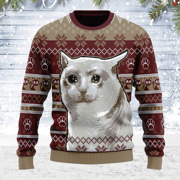 YMskins Ugly Christmas Sweater Nobiko Cat Meme 3D Apparel