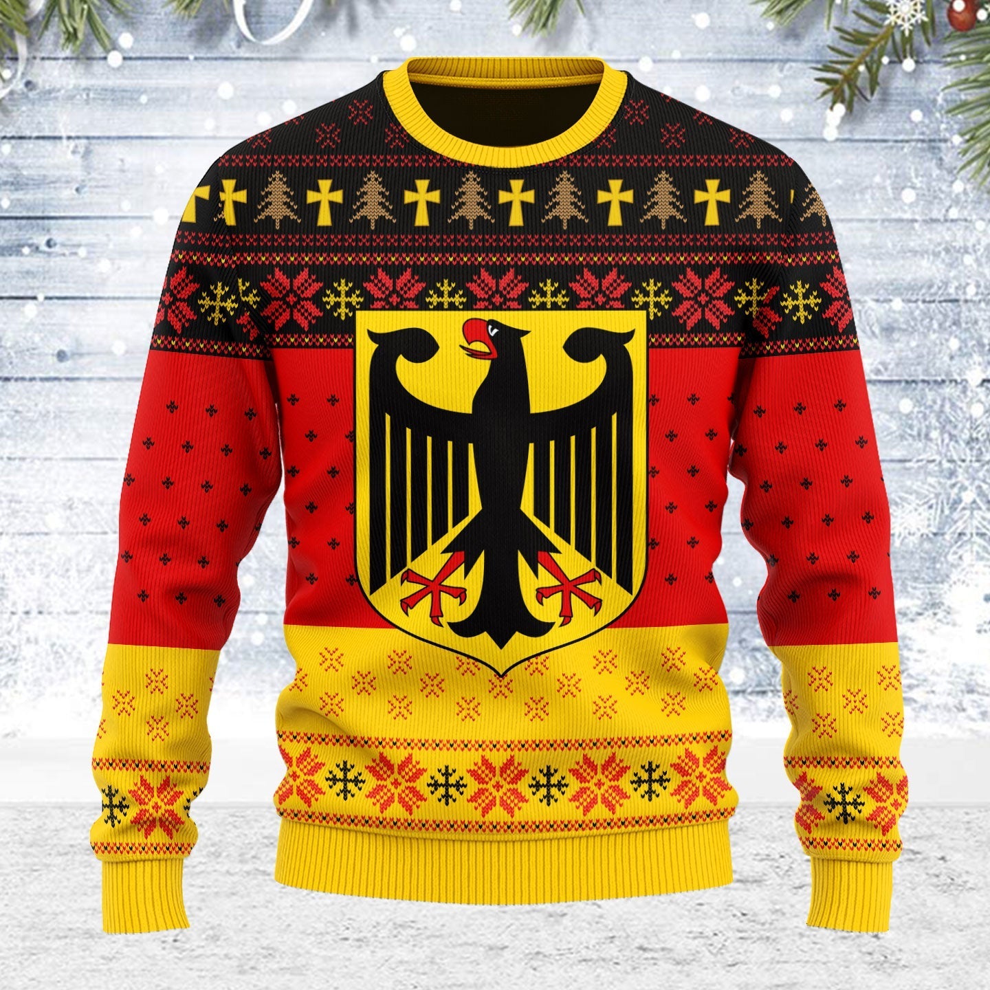 YMskins Ugly Christmas Sweater Berlin Coat Of Arms 3D Apparel