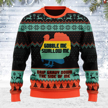 YMskins Ugly Christmas Sweater Gobble Me Swallow Me 3D Apparel
