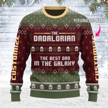 YMskins Ugly Christmas Sweater The Dadalorian Custome Name 3D Apparel